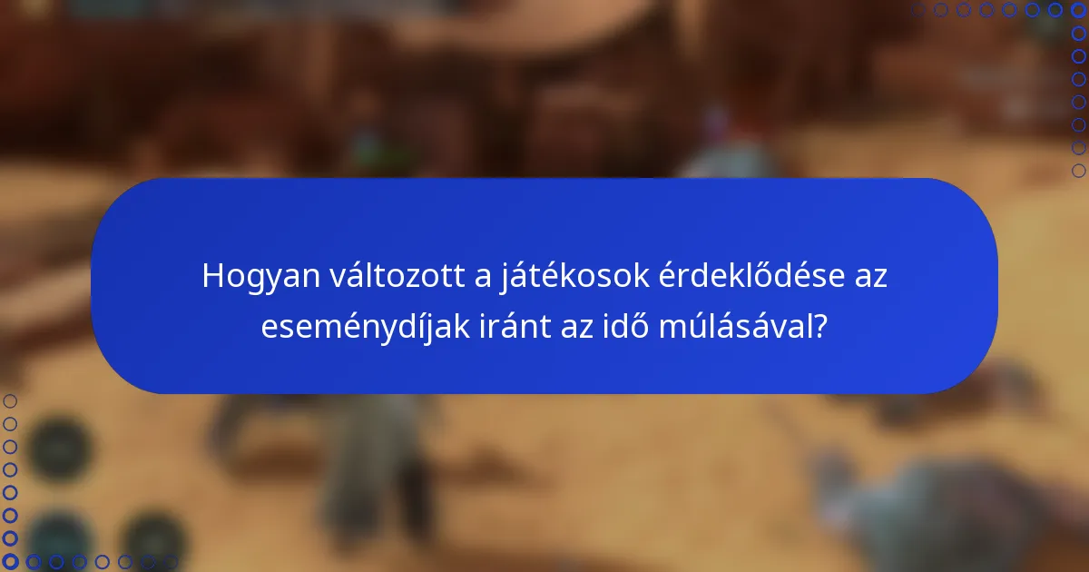 Hogyan változott a játékosok érdeklődése az eseménydíjak iránt az idő múlásával?