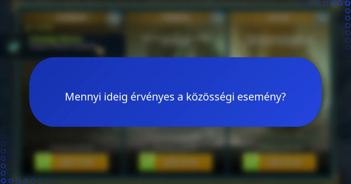 Mennyi ideig érvényes a közösségi esemény?