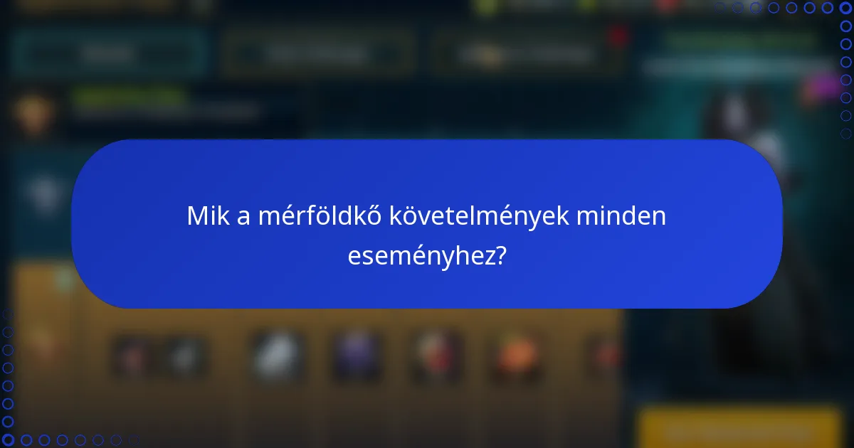 Mik a mérföldkő követelmények minden eseményhez?