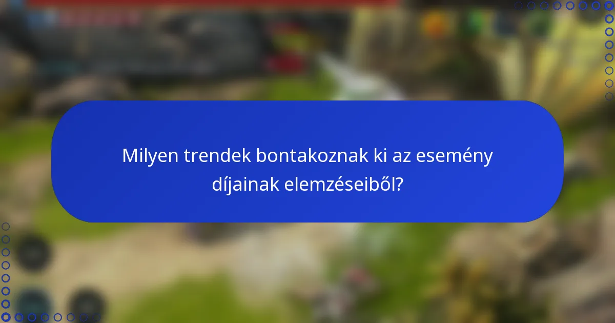 Milyen trendek bontakoznak ki az esemény díjainak elemzéseiből?